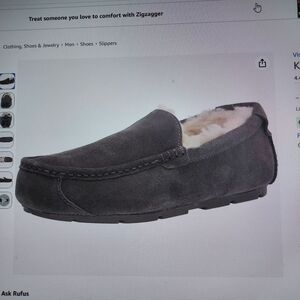 Koolaburra by UGG Men's Dark Gray Suede Fleece Lined Slip-Ons: 10M